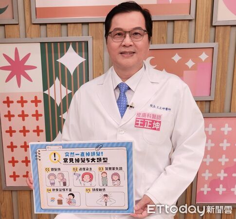 ▲王正坤醫師受邀上電視節目,解析掉髮與壓力關聯,引發觀眾關注。(記者林東良翻攝,下同)