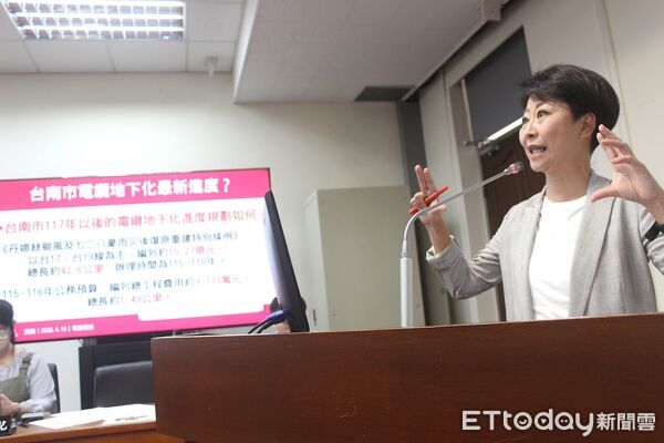 ▲立委陳亭妃質詢電網韌性議題,要求台南相關預算不得中斷。(記者林東良翻攝,下同)