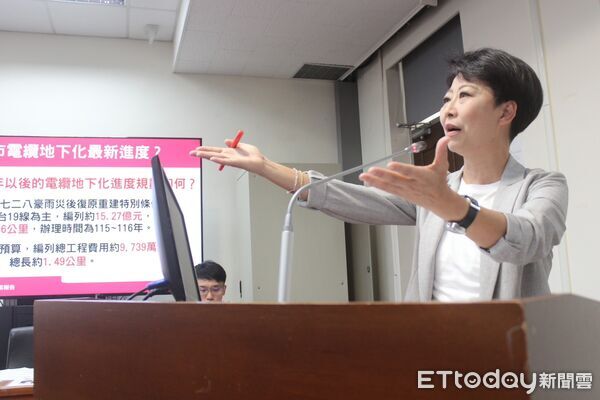 ▲立委陳亭妃質詢電網韌性議題,要求台南相關預算不得中斷。(記者林東良翻攝,下同)
