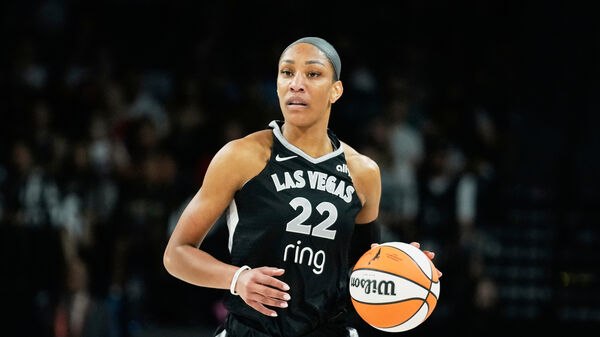 ▲WNBA四屆MVP傳奇球星威爾森(A`ja Wilson)以3年500萬美元與拉斯維加斯王牌續約。(圖/達志影像/美聯社)