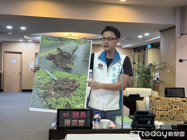 ▲台南路樹倒塌致死案再掀爭議,周奕齊議員質疑國賠審議過程有疑點。(記者林東良翻攝,下同)