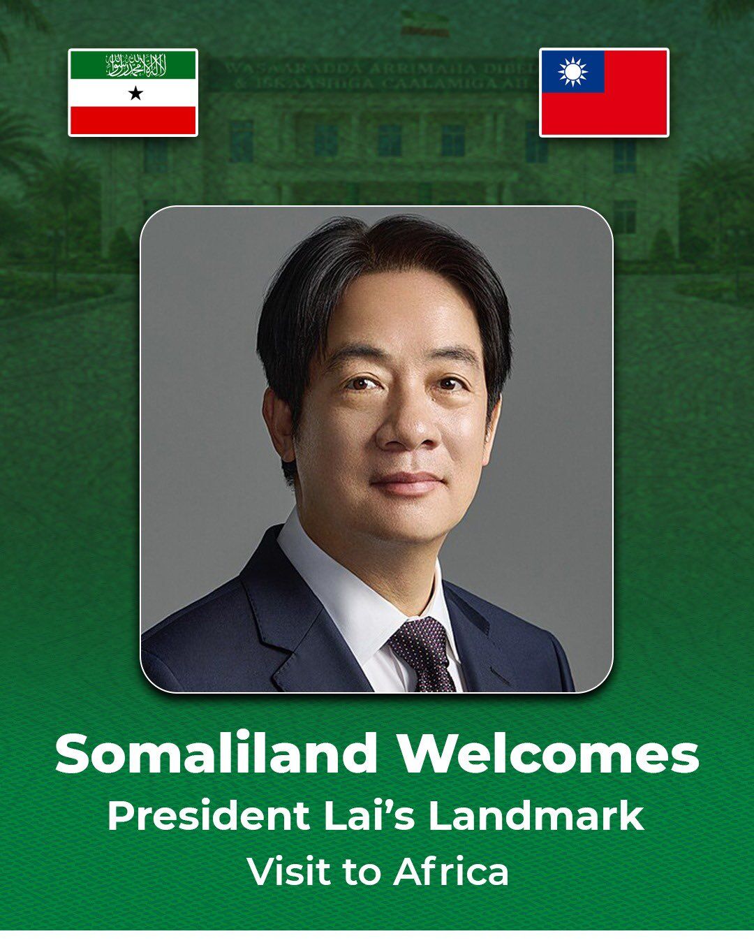 ▲▼索馬利蘭透過社群平台發文,歡迎總統賴清德造訪非洲。(圖/索馬利蘭社群平台X)