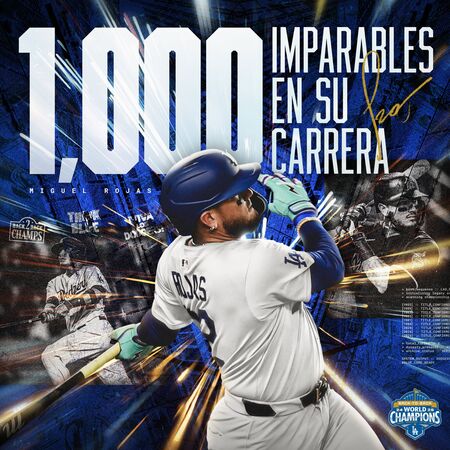 ▲羅哈斯(Miguel Rojas)達成生涯1000安。(圖/洛杉磯道奇官方X)