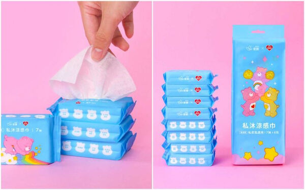 愛康私沐涼感巾Care Bears聯名款迷你規格(圖/品牌提供)