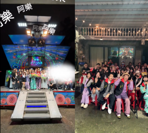 ▲▼阿樂辣跳鋼管秀「倒掛一字馬」超狂。(圖/翻攝自Instagram/alephant_0427)