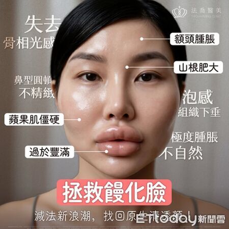 ▲饅化臉的分布情況 。(圖/邱浚彥醫師提供)