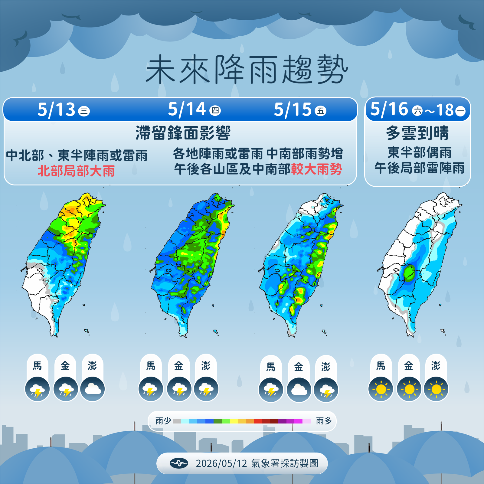 ▲▼未來一周天氣。(圖/氣象署提供)