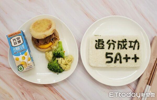 ▲國中教育會考即將登場,台南市學校營養師與校廚團隊推出「祝福應援套餐」,為考生加油打氣。(記者林東良翻攝,下同)