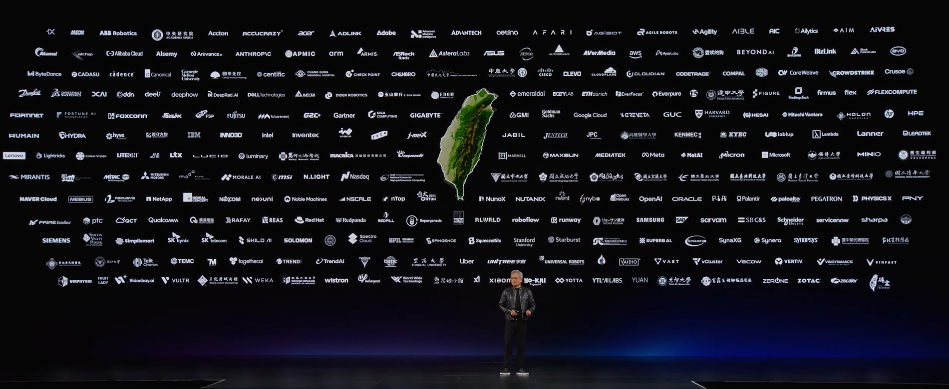 ▲黃仁勳背板廠商。(圖/翻攝NVIDIA GTC Taipei 2026直播)