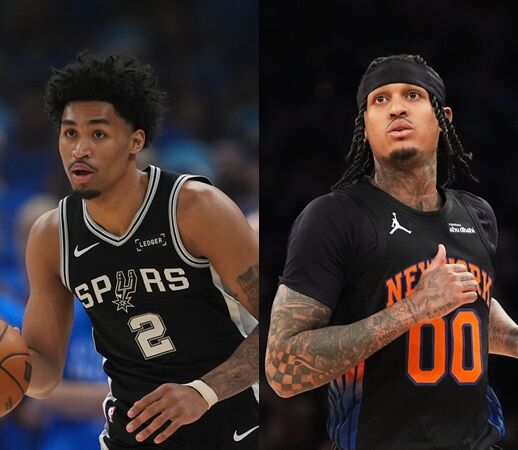 ▲馬刺菜鳥哈波(Dylan Harper)與尼克控衛克拉克森(Jordan Clarkson)都是菲裔球員。(圖/達志影像/美聯社)