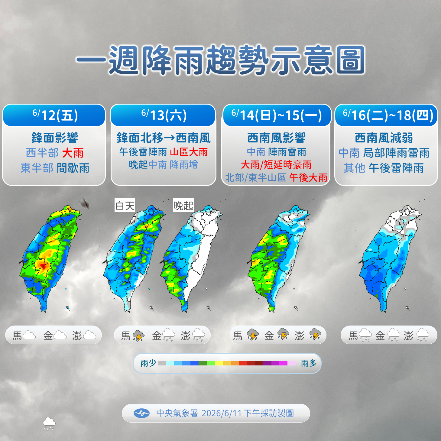 ▲▼未來一周天氣。(圖/氣象署提供)