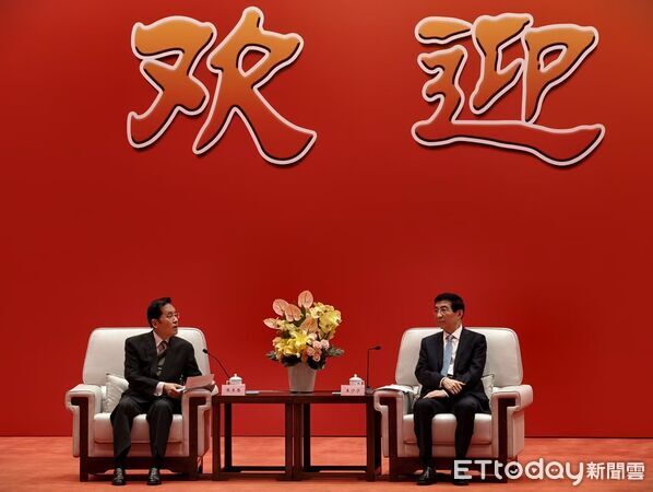 ▲▼ 第18屆海峽論壇今(13)日上午10點在廈門開幕,稍早大陸政協主席王滬寧會見國民黨副主席張榮恭一行。 。(圖/記者任以芳攝)
