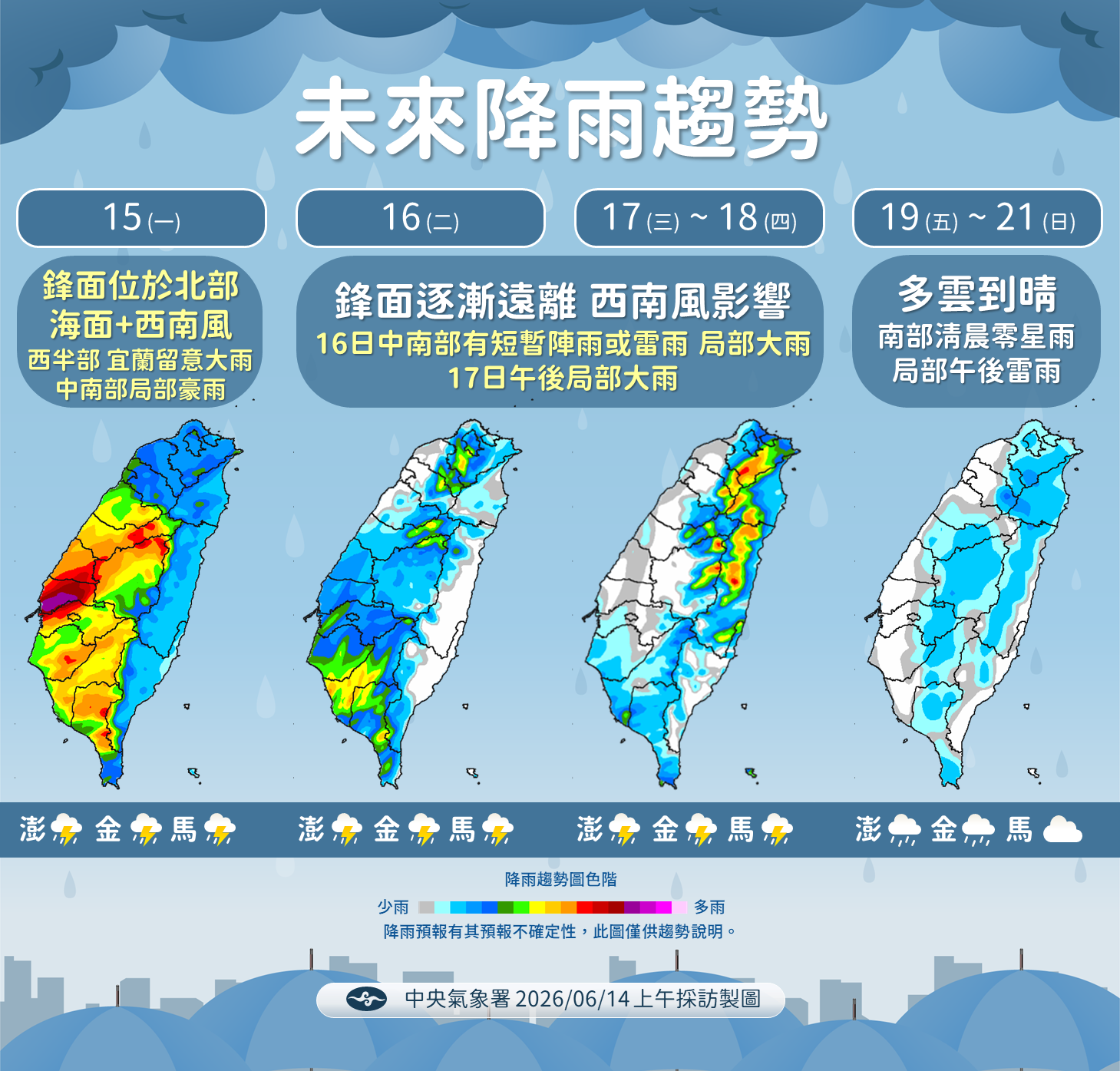 ▲▼未來一周天氣。(圖/氣象署提供)