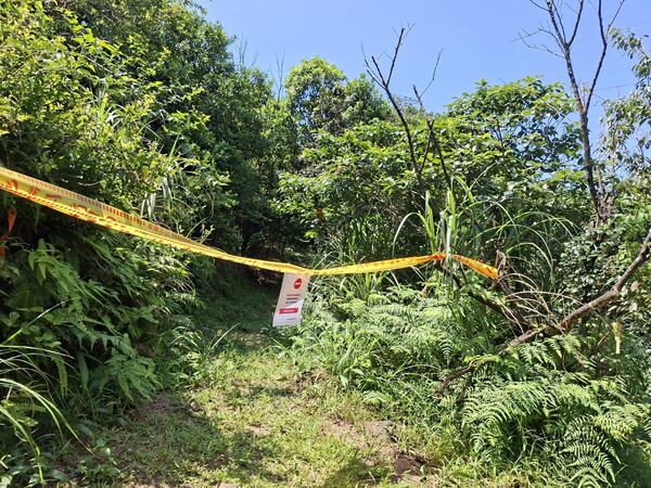 ▲因應颱風環流影響關閉蝙蝠洞公園匣門,步道蜂螫事件已拉封鎖。(圖/瑞芳區公所提供)
