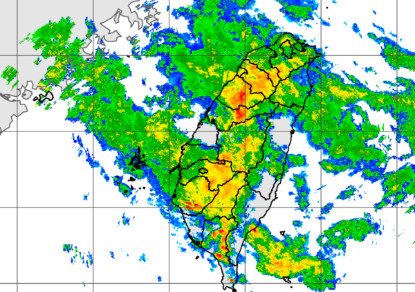 ▲中央氣象署雨勢雷達圖彰化一片空白。(圖/翻攝自中央氣象署官網)