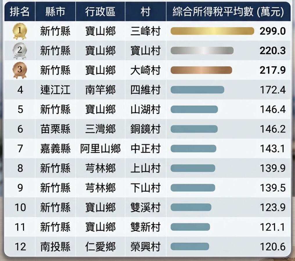 ▲▼ 全台2024年最富村TOP12 。(AI協作圖/資料來源:住商,記者項瀚製作,經編輯審核)