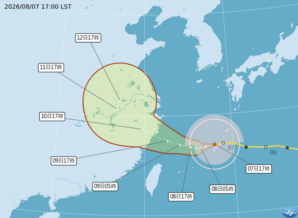▲▼白海豚颱風最新路徑。(圖/氣象署提供)