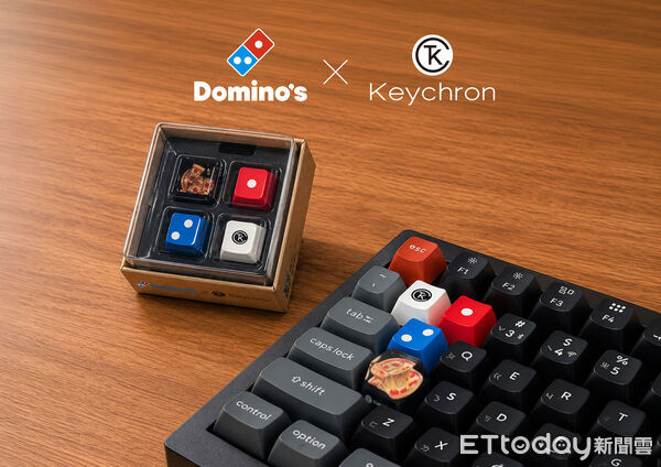 ▲▼達美樂跨界攜手鍵盤品牌「Keychron」推出限量周邊「敲擊補給鍵帽組」。(圖/業者提供)