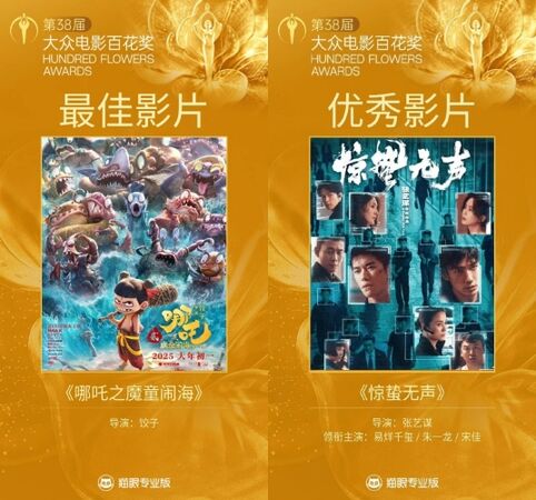 ▲第38屆百花獎最佳影片、。(圖/翻攝自微博/人民文娛)
