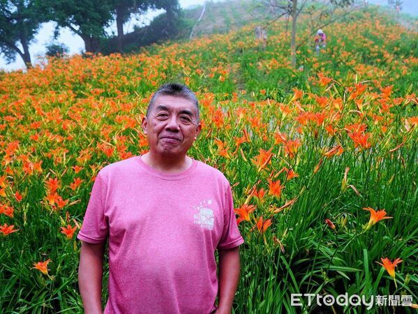 ▲▼ 山坡掀金黃花浪!義隆村長葉志紘宣布參選竹崎鄉鄉長 。(圖/記者翁伊森翻攝)