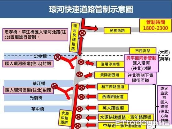 ▲▼大稻埕夏日節將施放煙火以及無人機表演,北市警局進行相關交通管制。(圖/記者邱中岳翻攝)