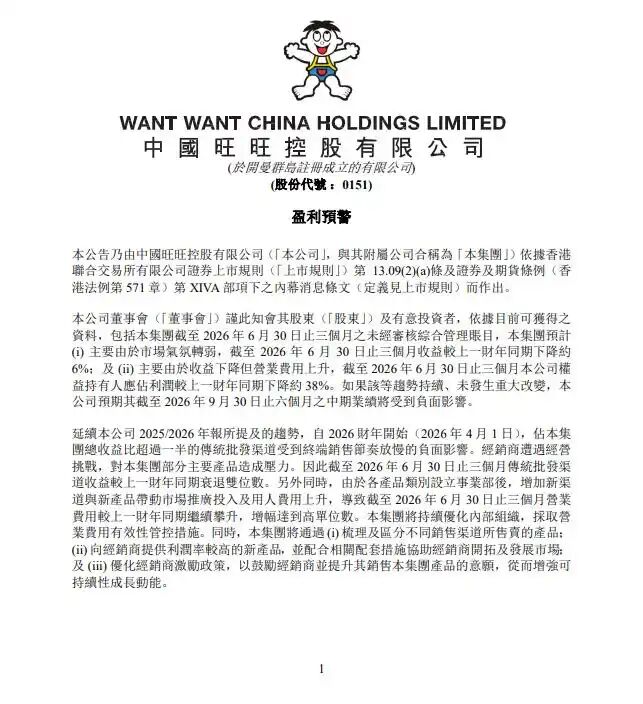 ▲▼中國旺旺爆獲利大減38% 蔡衍明發內部信:沒產出的人都要淘汰!。(圖/翻攝中國旺旺)