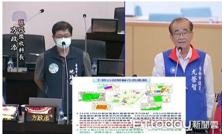 ▲台南市議會國民黨團質疑誠新光電集團相關場址連續2天發生火警,要求市府全面清查漁電共生及土地使用情形。(記者林東良翻攝,下同)