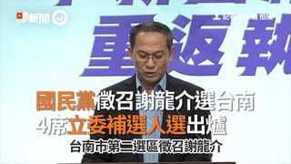 國民黨徵召謝龍介選台南　4席立委補選人選出爐