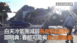 白天冷氣團減弱各地氣溫回升　鄭明典：春節可能有負北極振盪