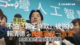 不怕「霸王條款」被做掉　賴清德：民進黨非一言堂