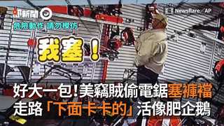 好大一包！美竊賊偷電鋸塞褲襠　走路「下面卡卡的」活像肥企鵝