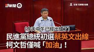 民進黨總統初選蔡英文出線　柯文哲僅喊「加油」！