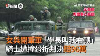 女兵開軍車「學長叫我右轉」　 騎士遭撞骨折判決賠96萬