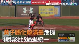 「老虎」黃子鵬化解滿壘危機　桃猿8比5逼退統一