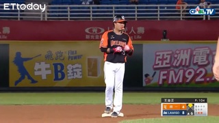 郭峻偉中外野方向二壘安打為統一攻下一分 | 06_16 統一 vs Lamigo 六局上