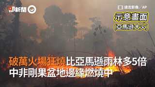 破萬火場狂燒比亞馬遜雨林多5倍　中非剛果盆地邊緣燃燒中