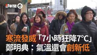 寒流發威「7小時狂降7°C」　鄭明典：氣溫還會創新低
