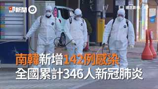 南韓新增142例感染　全國累計346人新冠肺炎