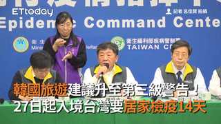 韓國旅遊建議升至第三級警告！　 27日起入境台灣要居家檢疫14天