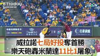 【中職highlight】威拉諾好投奪首勝　樂天砲轟米蘭達11比1屠象｜6/20 樂天桃猿 VS 中信兄弟