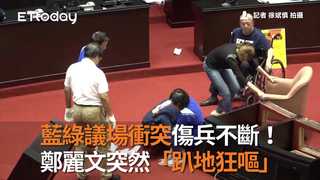 藍綠議場衝突傷兵不斷！　鄭麗文突然「趴地狂嘔」