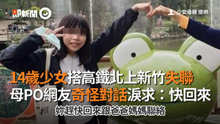 14歲少女搭高鐵北上新竹失聯　母PO網友奇怪對話淚求：快回來