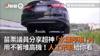 苗栗議員分享超神「水溝停車」片　用不著堆高機！人工示範給你看