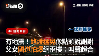 有地震！路燈猛晃像點頭說謝謝 父女國道怕爆網歪樓：叫聲超合