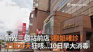 新光三越站前店3櫃姐確診！ 上班20天狂咳...10日早大消毒