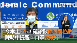 今本土+75！確診數掉回兩位數　陳時中提醒：口罩要戴好