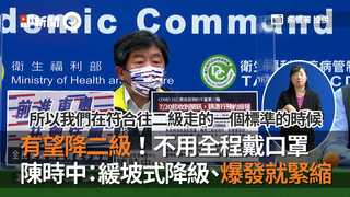 有望降二級警戒！不用全程戴口罩　陳時中：緩坡式降級、爆發就緊縮