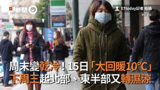 周末變乾冷！15日「大回暖10°C」 下周三起北部、東半部又轉濕涼