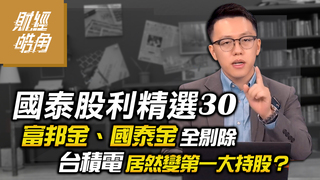 國泰股利精選30 富邦金國泰金全剔除 台積電居然變第一大持股？│財經皓角│游庭皓