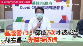 基隆警+1！篩檢7次才被驗出　林右昌：非職場傳播